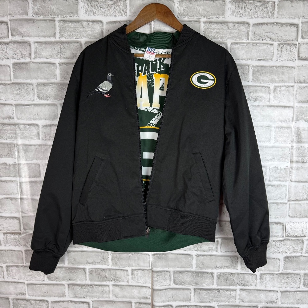 Green Bay Packets NFL x STAPLE Collab Reversible Full Zip Jacket Mens SMALL NWT